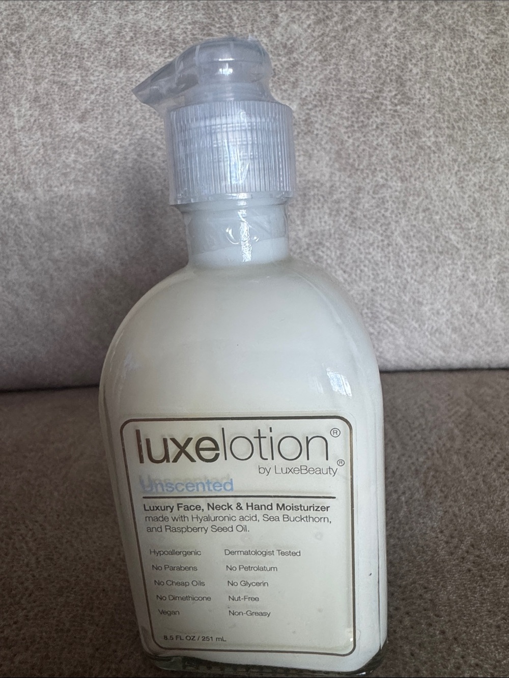 LuxeLotion Unscented White Body & Hand Moisturizer